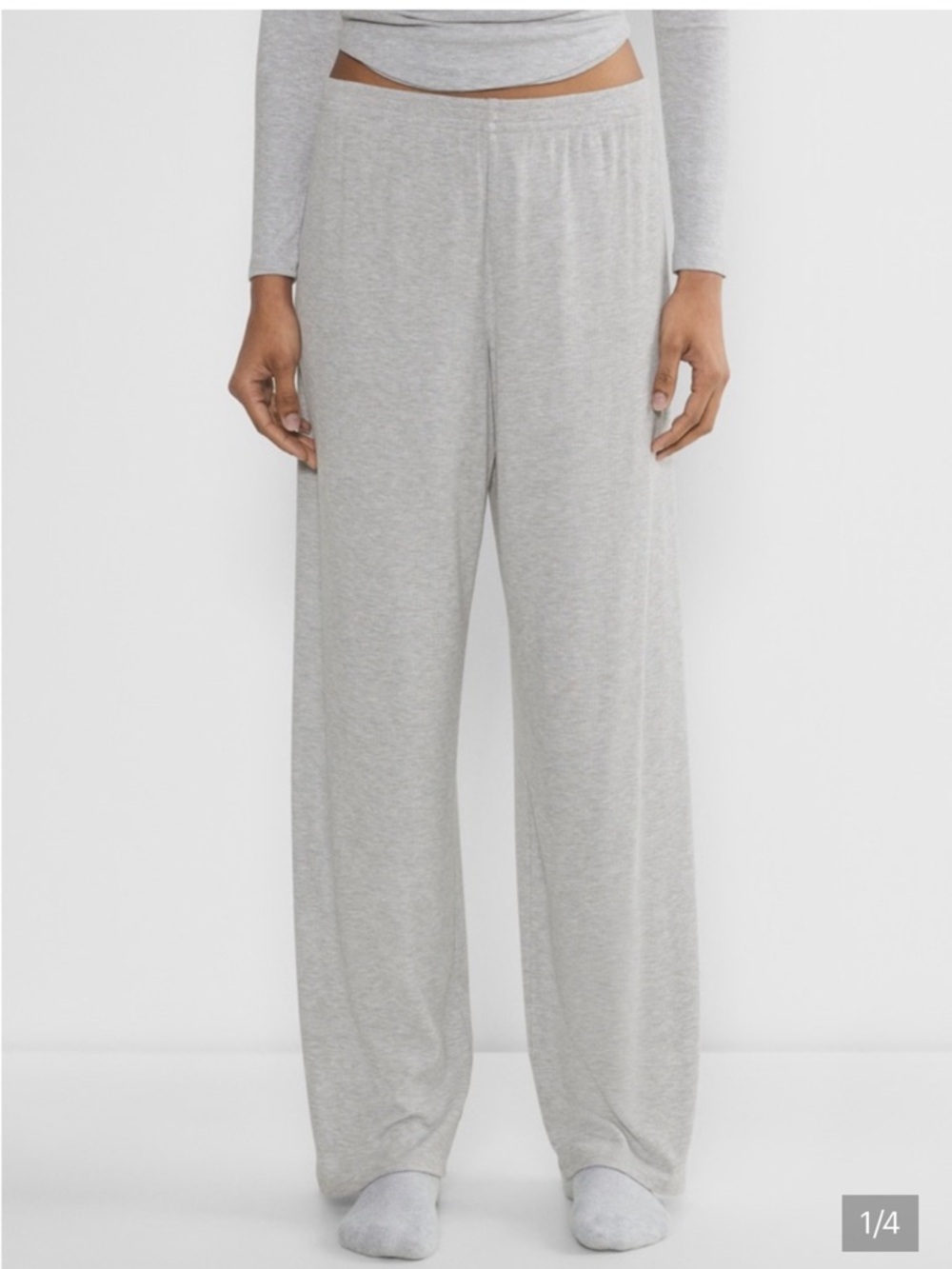 Aritzia The Group Heather Grey Ribbed Lounge Pants